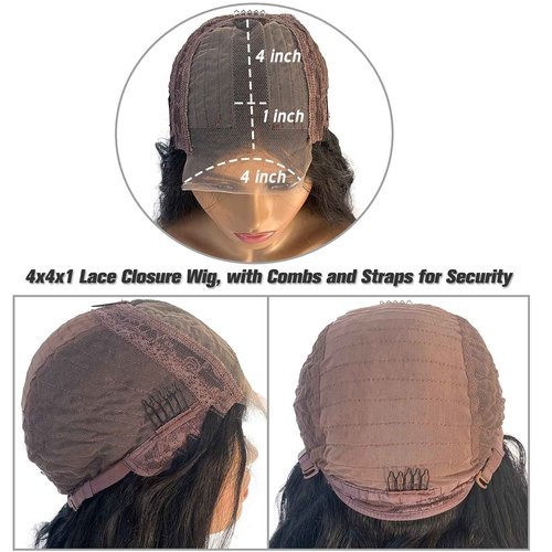 Licoville Body Wave Wig 4x1 Lace Front Human Hair Wig 20 Inch 150% Density Fuller Thicker Body Wave Lace Wigs Middle Part Natural Black Lace Closure Wigs for Black Women Pre Plucked