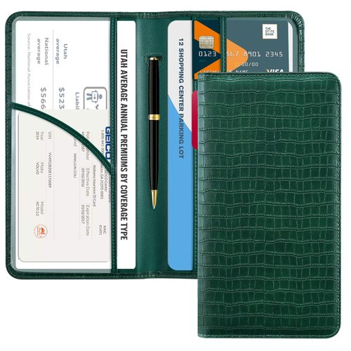 CoBak Car Registration and Insurance Holder - Vehicle Glove Box Car Organizer,Auto Truck Comparment Accessories Case with Magnetic Closure for Driver License,Cards