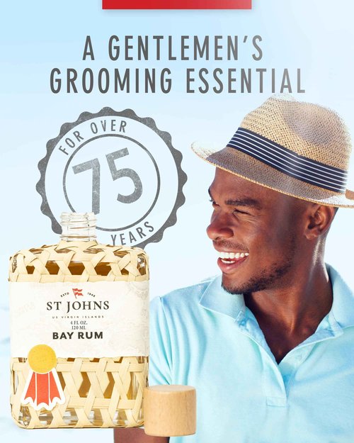 St. John Bay Rum Aftershave and Cologne | Made with Bay Leaves from The Virgin Islands | Bay Leaf After Shave Fragrance for Men | (4 oz Splash Bottle)
