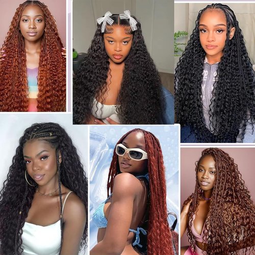 Habiliana Human Braiding Hair 2 Bundles Total 100g 22 Inch Deep Wave P4/27 Bulk Human Hair Bundles Braiding Brazilian Virgin Curly Human Hair Extensions for Boho Braids
