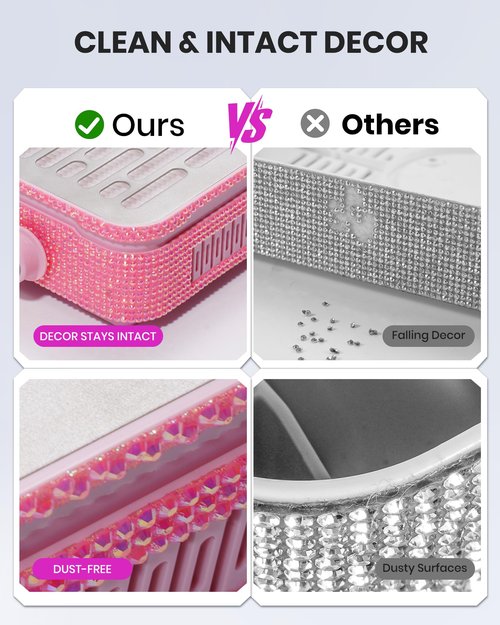 XISZMOG Cordless Nail Dust Collector, Rechargeable Powerful Suction Dust Collector for Nail Tech with 10 Speed Levels, Low Noise Nail Fan Dust Collector for Professional Salon & Home (Pink)