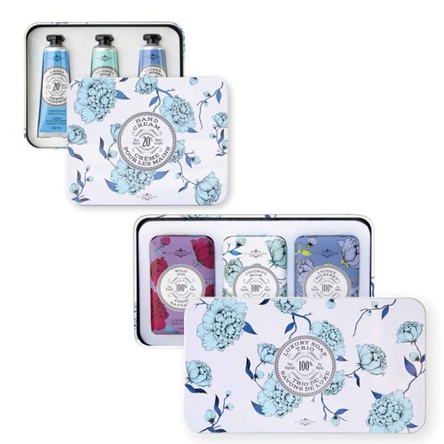 La Chatelaine White Hand Cream Trio and Luxury Soap Trio Gift Sets l Made in France | Plant-Based | Enriched with Organic Shea Butter