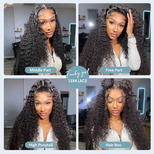 Water Wave 13x4 HD Lace Front Wigs Human Hair 180 Density Wet And Wavy Human Hair Wig Pre Plucked Wigs for Woman With Baby Hair Natural Black Color 24 Inch