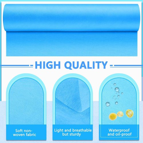 Tudomro 6 Rolls Disposable Non Woven Bed Sheets 24 x 71 Inch Massage Table Paper Covers Non Woven Fabric Massage Sheets Waterproof Spa Breathable Bed Cover for Beauty Salon (Blue)