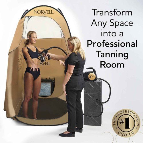 Norvell XL Portable Spray Tan Tent – Extra Large Pop Up Booth for Professional Sunless Tanning, Mobile Spray Changing Room with Carry Bag & Easy Clean Floor for Self Spray Tan Application