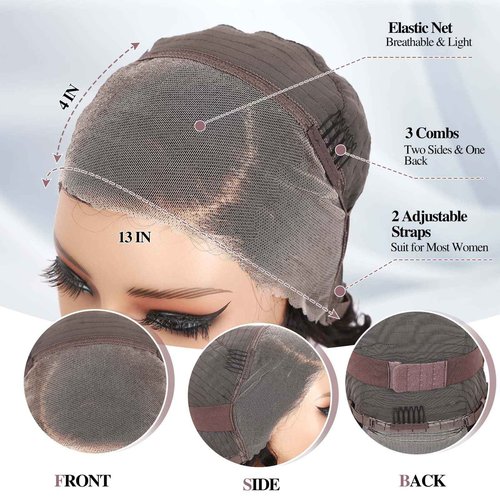 WIGER Curly Bob Wig Human Hair Pre Plucked Pre Cut Short Curly Lace Frontal Wigs Glueless 8 Inch HD Lace 13X4 Lace Front Human Wigs for Black Women