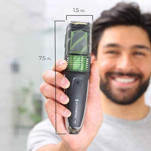 Remington Vacuum Beard Trimmer,13 Length and Style Settings with Adjustable Length Comb (2-18mm),Vacuum Trimmer for Beard, Mustache, and Stubble, Rechargeable Lithium Power, Washable, Removable Blades