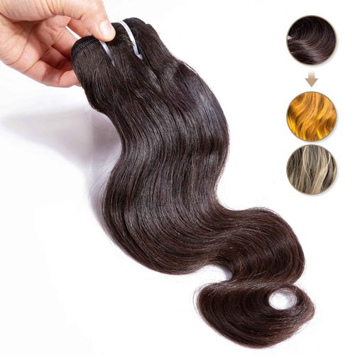 Clytie 5 Years Lasting Raw Natural Dark Brown Body Wave Bundles Human Hair, Lift 613 Raw Cambodian Short 1 Single Wavy Bundle Human Hair 10 Inches One Donor Unprocessed Virgin Sew in