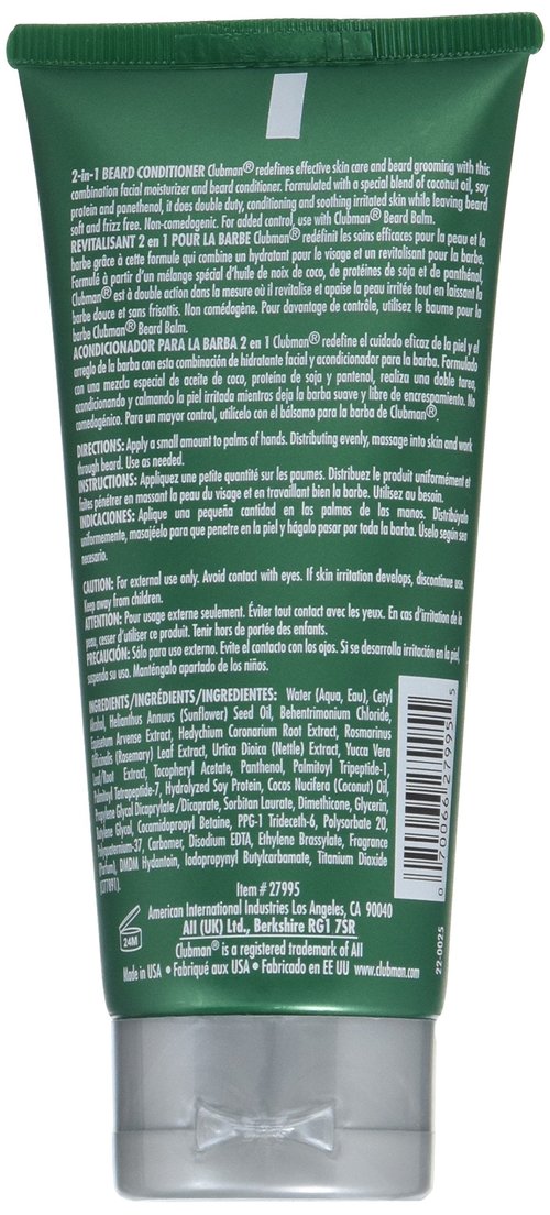 Clubman 2-in-1 Beard Conditioner, 3 Ounce (Pack of 12)