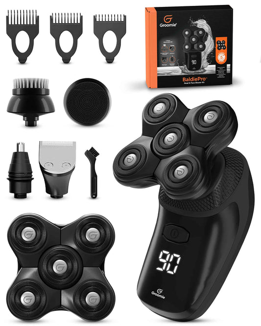 Groomie BaldiePro Full Head Shaver Kit & Blade Refill 2.0 Bundle for Men