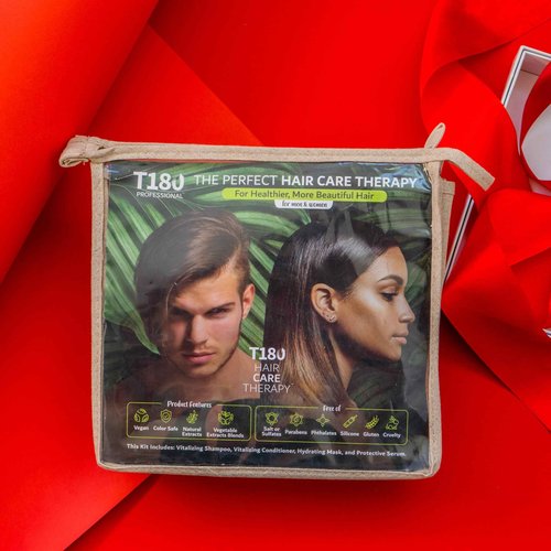 T180 Hair Care Therapy Hair Repair Treatment for Damaged Hair – 4-Piece, 8 oz Kit Treatment Consisting of Vitalizing Shampoo and Conditioner, Hair Serum, Hydrating Mask – Ideal for All Hair Types*
