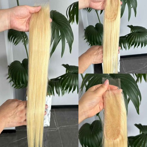 Aorbige 2x6 Long Deep Parting HD Swiss Lace Melt Skin Lace Closure Raw Hair Materials Straight Style Much Fuller with Natural Hair Line Human Hair Natural Black Color (18inch, HD 2x6 613 lace closure)