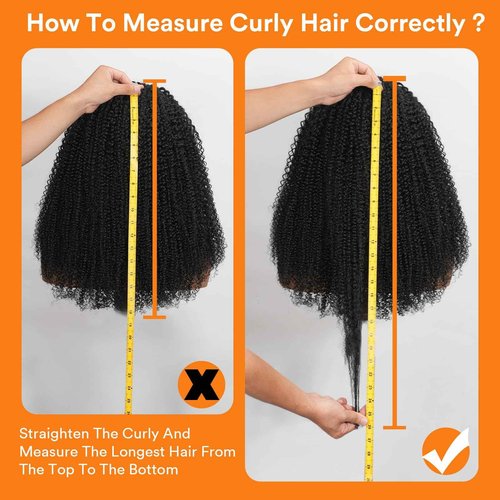 SheBase Kinky Curly Half Wig Human Hair 250% Density 16 Inch Burmese Kinkycurly Wig Human Hair,3 In 1 Seamless Flip Over Drawstring Ponytail Headband Wig Human Hair Glueless Wear and Go