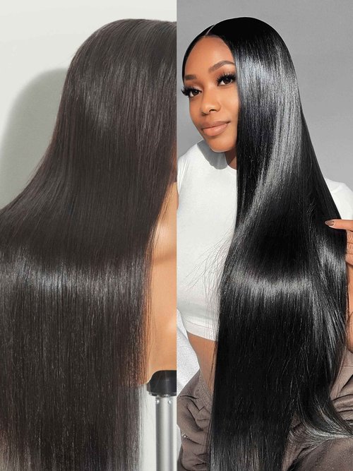 Frodio Ultra Comfort 5x5 HD Lace Closure Wig Long Straight Glueless Wigs Human Hair Pre Plucked Pre Cut Lace Front Wigs Natural Black Frontal Wig