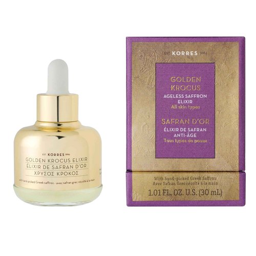 KORRES Golden Krocus Anti-Aging Face Serum with Greek Saffron, Lightweight Skincare Treatment for Radiance, Hydration & Firmness, Fine Line & Wrinkle Serum For Women & Men, Clean Beauty, 1 Fl Oz