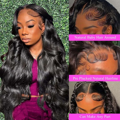 200 Density Body Wave Lace Front Wigs Human Hair Pre Plucked Pre Bleached Knots 13x4 HD Lace Frontal Wigs Human Hair Real Human Hair Wig 22 Inch