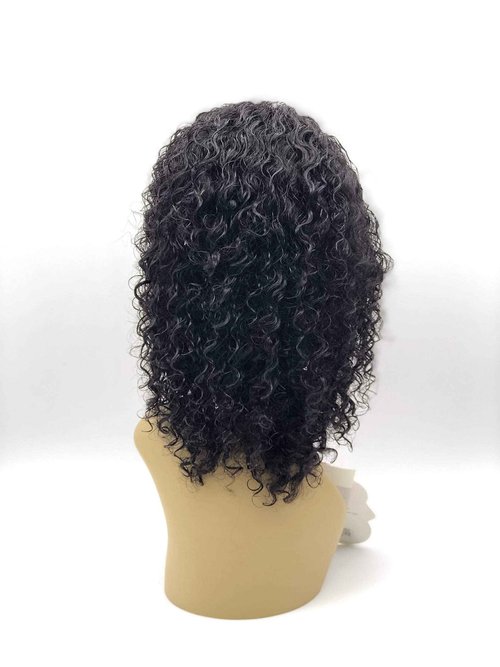 Mayde Beauty Human Hair Invisible Hand-Tied Lace Part Wig Wet N Wavy Deep Curl (NATURAL)