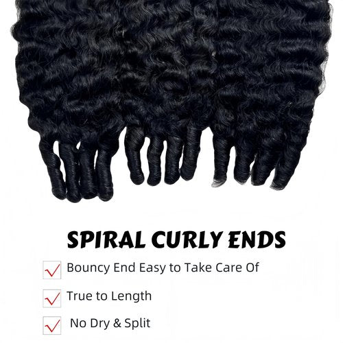 Burmese Curly Bundles Human Hair 12 14 16 Inch 12A Grade 100% Unprocessed Brazilian Virgin Hair Weave with Spriral End 3c4a Quick Weave Real Human Hair Natural Black Hair Extensions