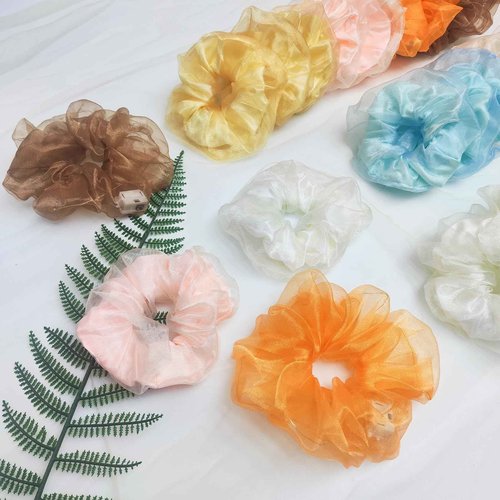 Aosimin 36Pcs Light Up Scrunchies, LED Double Layer of Fabric Hair Ties for Girls, Rave Neon Party Favors Hair Accessories for Women, Glow in The Dark Party Supplies for Birthday Halloween Christmas