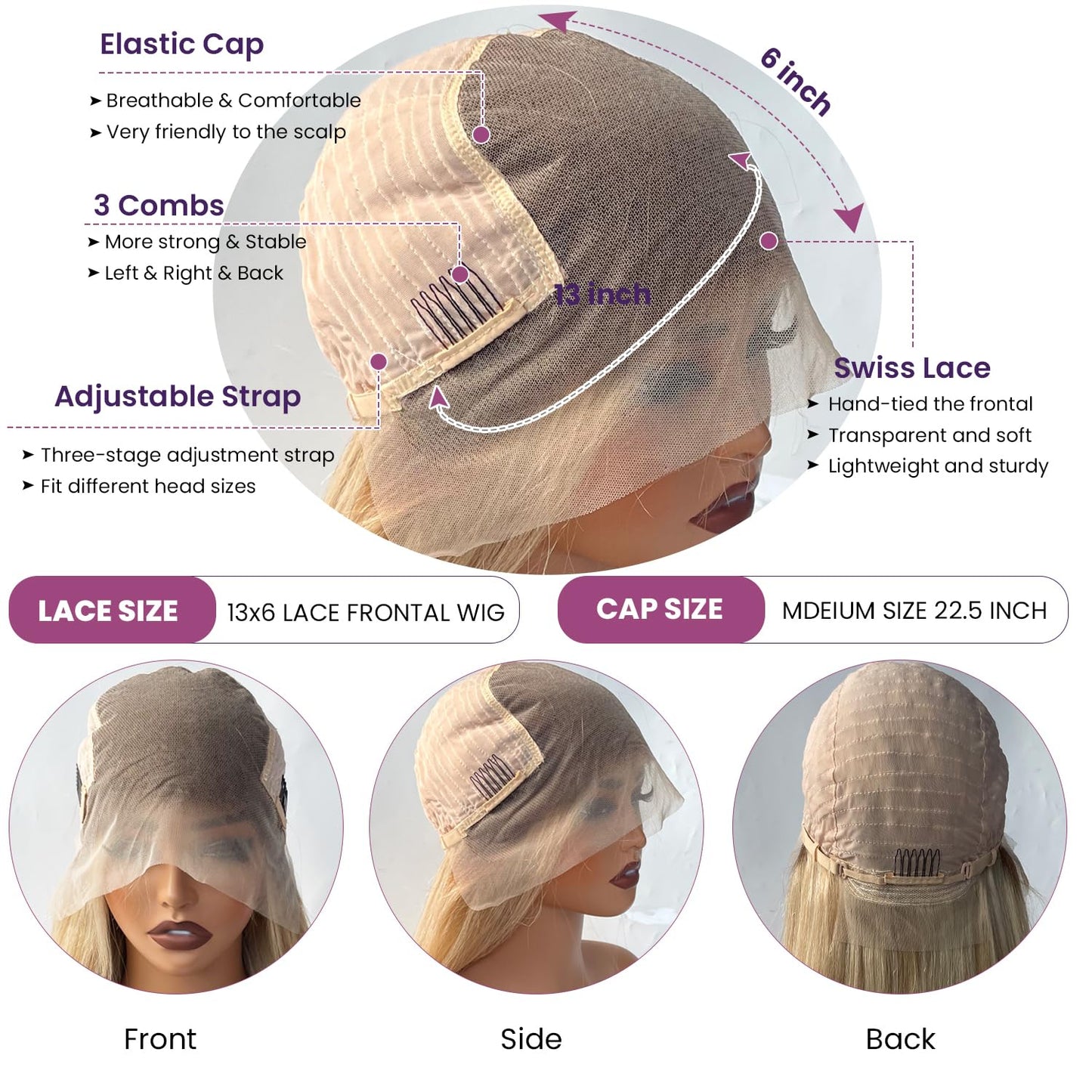 13x6 Lace Front Wigs Human Hair Brown Roots to Golden Blonde Balayage Blonde Highlights Wig Human Hair 18 Inch Glueless Lace Front Wigs Human Hair Pre Plucked Straight Colored Wigs for White Women