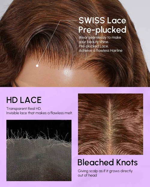 18 Incn Deep Wave Brown Lace Front Wig Human Hair 200 Density Deep Wave Hd Lace Front Wigs Curly Wig Human Hair