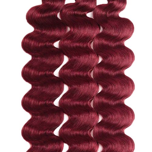 Burgundy Bundles Body Wave Human Hair Bundles 14 16 18 Inch #99J Bundles Human Hair Extension Wine Red Unprocessed Virgin Hiar 3 Bundles 300g Total For Women
