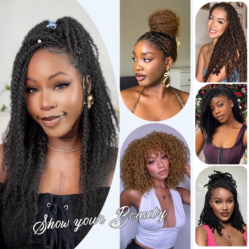 Afro Kinkys Bulk Human Hair,22 Inch 50g/Pack Afro Kinky-Curly Human Hair Bulk for Mini Twist,4c Auburn Brown Bulk Human Braiding Hair For Micro,Crochet,Repair, Dreadlocks,Locs Extensions #30