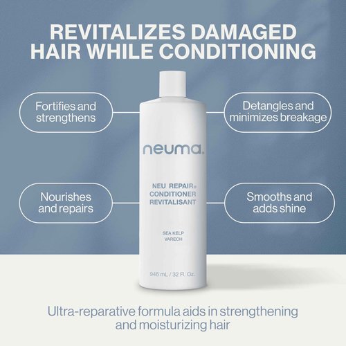 Neuma Neu Repair Conditioner 32 Fl. Oz. Sulfate Free Paraben Free Repairing Conditioner - Fortifies, Revitalizes, Strengthens, Nourishes, Moisturizes, Lemon, Lavender & Fir Needle Scent