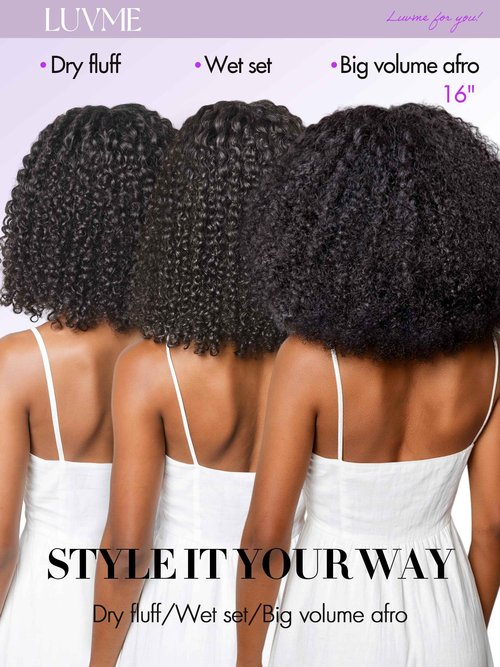 LUVME Real Human Hair Bundles 16 Inch Virgin Hair Messy Burmese Curly 1 Bundle Human Hair 100% Unprocessed 15A Grade Virgin Hair Quick Weave Extensions Natural Black