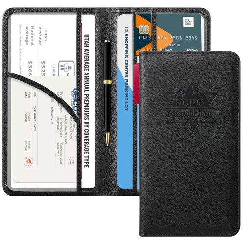 CoBak Car Registration and Insurance Holder - Vehicle Glove Box Car Organizer,Auto Truck Comparment Accessories Case with Magnetic Closure for Driver License,Cards