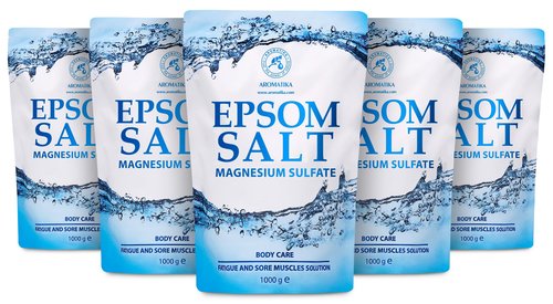 Epsom Salt Bath 175 Oz - 100% Pure & Natural Epsom Salt 5 x 35 Oz- Concentrated Magnesium Sulphate - Soothing & Relieves Sore Muscles - Body Care - Good Skin Care & Muscle Relaxant