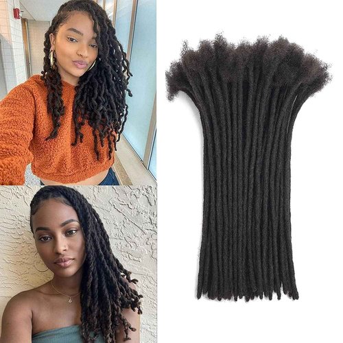 Dreadlocks Extension Human Hair 10inch 0.6cm 60 Strands Locs Extensions Real Human Hair For Man/Women 100% Full Handmade Permanent Dreadlock Extensions Human Hair An Be Dyed Bleached Curled