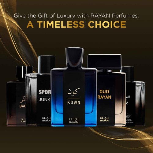 RAYAN Kown - Modern Woody Oud Perfume for Men, Arabian Eau De Parfum, 100mL (3.34 Fl oz) Perfumes Arabes Para Hombres, Long Lasting Perfume with Bergamot, Lavender, Cardamom & Oud, Ideal Gift for Him