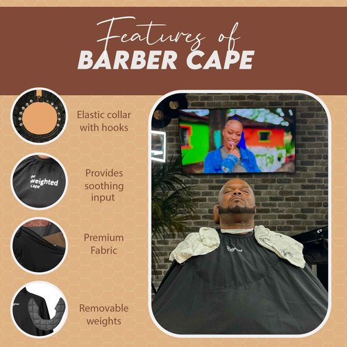 The Weighted Cape 1.5 & 3lb Kids Set (Ages 3–13) – Weighted Hair Cutting Barber Capes with Elastic Collar, Waterproof Salon Capes for Added Comfort, Perfect for Barber & Hairstylist (52 x 36 in)