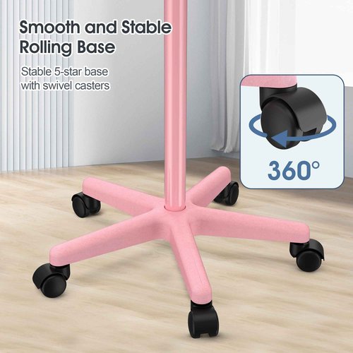 Salon Cart Tray Tattoo Tray for Hair Stylist Salon Trolley Cart with Wheels Rolling Trolley-Pink