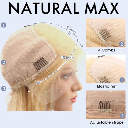 613 Lace Front Wig Human Hair 16A Blonde Wig Human Hair 22 Inch 13x4 HD 613 Deep Wave Lace Front Wig Human Hair Blonde Frontal Wig Deep Wave 613 Wig 180% Density Deep Curly Glueless Wig Pre Plucked