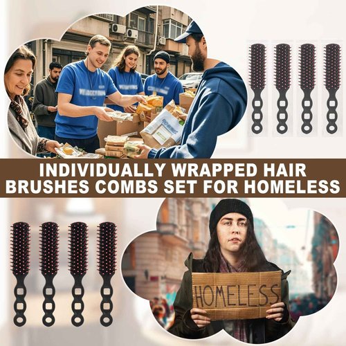 Bulk Hair Brushes for Homeless Individually Wrapped, Hair Brush Bulk, Hair Brush for Curly Hair Suitable for Homeless,Shelter,Air Bnb/Hotel/Guest Apartment (150 PCS)