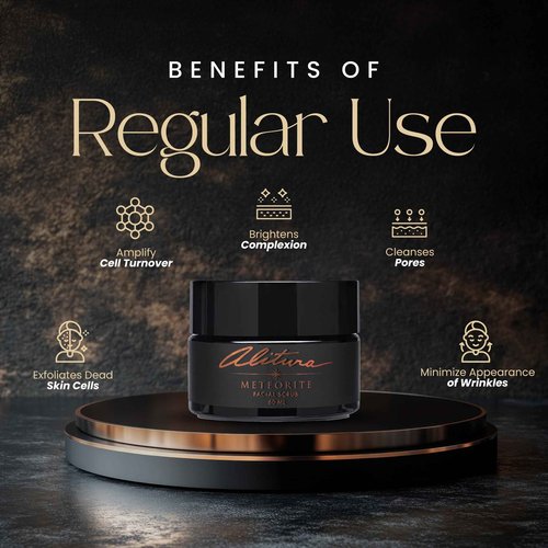 Alitura Meteorite Scrub – Exfoliating Face & Body Scrub with Pearl Powder & Bamboo Stem Cells – Brightening & Anti-Aging Exfoliant for Dead Skin, Dark Spots, and Fine Lines – For Men & Women, 60ml