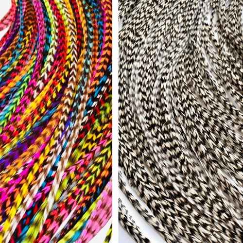 Feather Hair Extensions Bundle of 40 hair feathers in turquoise, pink, purple, and natural colors plus loop tool and beads Brand: Feather Lily