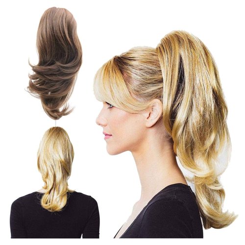 Soho Style Susan S03-16 inch Futura Jaw Clip in Claw Ponytail Extension Drawstring Hairpiece, Strawberry Blonde