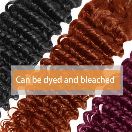 Chikamlty Deep Wave Bundles Human Hair 20 22 24 Inch Deep Curly Bundles 12A Grade 100% Unprocessed Brazilian Virgin Hair Wet and Wavy Bundles Double Weft Deep Weave Natural Black Color