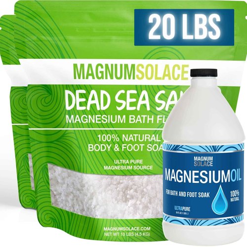 Pure Magnesium Bath Flakes & Magnesium Oil - 100% Natural Relief (3 Item Bundle)