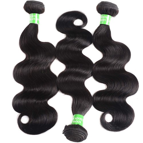 beauty youth Brazilian Hair Body Wave Human Hair Bundles With Closure(14 16 18 + 12) Body Wave Lace Closure with Bundles Unprocessed Body Wave Human Hair Extensions Weave with Closure Natural Color
