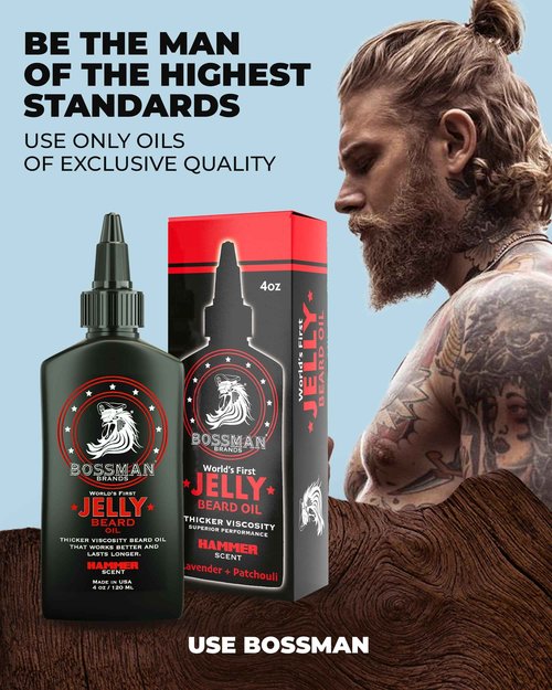 Bossman Jelly Beard Oil Variety Pack - Beard Grooming Care and Growth Kit - All 6 Beard Jelly Oil Scents - Made in USA