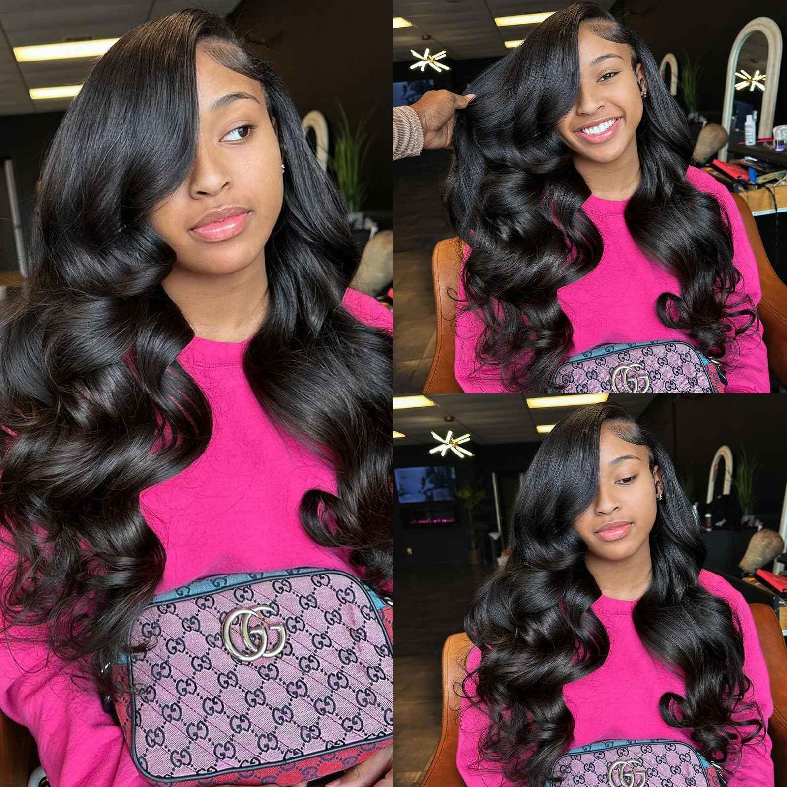 13x6 Frontal Human Hair Body Wave HD Transparent Ear to Ear Lace Frontal Closure With Baby Hair Free Part 100% Virgin Human Hair Natural Black 14 Inch