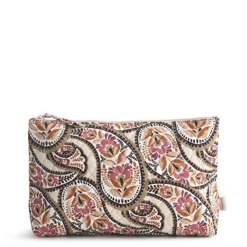 Premium Cotton Large Pouch, Blooming Paisley, One Size