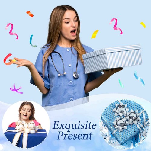 72 Pcs Christmas Nurses Gifts Bulk Nurses Week Appreciation Gift Women with Socks Makeup Bags Penlight Badge Reels Headband Bracelet Hair Rope for Employees Doctors Team Nursing Pharmacists Staff