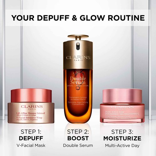 Clarins V-Facial Intensive Wrap Face Mask | Award-Winning Facial Contouring Mask | Visibly Reduces Puffiness and Swelling Caused by Stress,Heat and Hormonal Changes | Promotes Even Skin Tone | 2.5 Oz