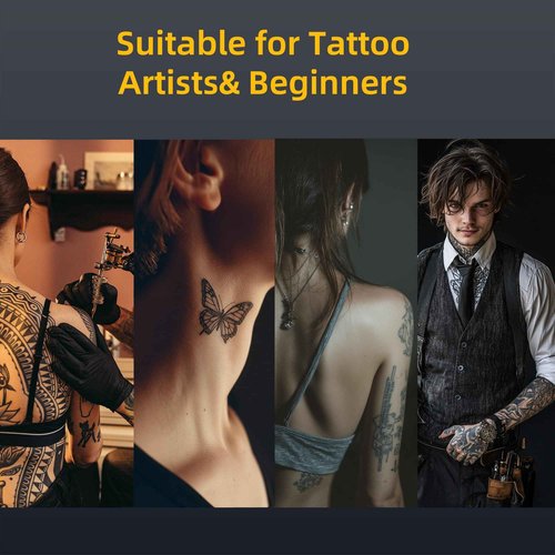 Tattoo Stencil Printer with 10 Pcs Transfer Paper, 2500mA Wireless Bluetooth Thermal Tattoo Machine, 3D Preview, Drawing Design, Tattoo Kit for Tattoo Artists & Beginners, Phone/Pc