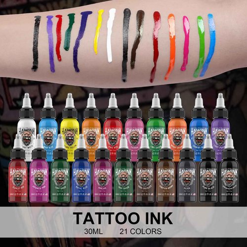 Hawink Tattoo Ink Color Set 1 oz (30ml) 21 Colors Pigment Kit Tattoo Supplies TI203-30-21